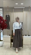 GHİSA BEYAZ MAVİ ÇİZGİLİ HIRKA