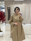 GHİSA FERMUAR DETAYLI CAMEL TRENÇ KAP