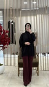 GHİSA RİBANA DETAYLI SİYAH TUNİK