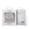 Apple Airpods Pro 3 Kılıf Guess Orjinal Lisanslı 4G Desenli Metal Script Logolu 4G Charm PU Deri Kapak