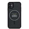 Apple iPhone 11 Kılıf Aston Martin Orjinal Lisanslı M-safe Şarj Özellikli Renkli Halka ve Karbon Fiber Tasarımlı Kapak