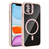 Apple iPhone 11 Kılıf Standlı ve Kamera Lens Hediyeli M-Safe Şarj Özellikli Zore Etro Kapak