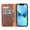 Apple iPhone 12 mini Uyumlu Deri Cüzdanlı Kılıf G2 Antik Kahve