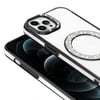 Apple iPhone 12 Pro Kılıf Pırlanta Taş Tasarımlı Magsafe Şarj Özellikli Zore Karetta Silikon Kapak
