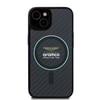 Apple iPhone 14 Kılıf Aston Martin Orjinal Lisanslı M-safe Şarj Özellikli Renkli Halka ve Karbon Fiber Tasarımlı Kapak