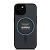 Apple iPhone 14 Kılıf Aston Martin Orjinal Lisanslı M-safe Şarj Özellikli Renkli Halka ve Karbon Fiber Tasarımlı Kapak