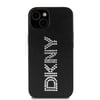 Apple iPhone 14 Kılıf DKNY Orjinal Lisanslı Taşlı DKNY Yazılı Metalik Rhinestones PU Deri Kapak