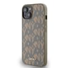 Apple iPhone 14 Kılıf DKNY Orjinal Lisanslı M-safe Şarj Özellikli 3D Yazılı Grid Pattern Kapak