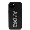 Apple iPhone 14 Kılıf DKNY Orjinal Lisanslı Taşlı DKNY Yazılı Metalik Rhinestones PU Deri Kapak