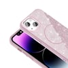 Apple iPhone 14 Kılıf Magsafe Şarj Özellikli Parlayan Simli Zore Okso Kapak