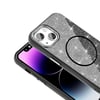 Apple iPhone 14 Kılıf Magsafe Şarj Özellikli Parlayan Simli Zore Okso Kapak