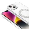Apple iPhone 14 Kılıf Pırlanta Taş Tasarımlı Magsafe Şarj Özellikli Zore Karetta Silikon Kapak
