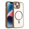 Apple iPhone 14 Kılıf Standlı ve Kamera Lens Hediyeli M-Safe Şarj Özellikli Zore Etro Kapak