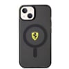 Apple iPhone 14 Plus Kılıf Ferrari M-safe Şarj Özellikli Yarı Transparan Dizayn Kapak