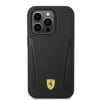 Apple iPhone 14 Pro Kılıf Ferrari M-safe Şarj Özellikli Deri Kenarları Damgalı Dizayn Kapak