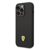 Apple iPhone 14 Pro Kılıf Ferrari M-safe Şarj Özellikli Silikon Metal Logo Dizayn Kapak