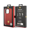 Apple iPhone 14 Pro Kılıf Ferrari M-safe Şarj Özellikli Deri Delikli Dikişli Dizayn Kapak