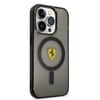 Apple iPhone 14 Pro Kılıf Ferrari M-safe Şarj Özellikli Yarı Transparan Dizayn Kapak