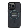 Apple iPhone 14 Pro Max Kılıf Aston Martin Orjinal Lisanslı M-safe Şarj Özellikli Renkli Halka ve Karbon Fiber Tasarımlı Kapak