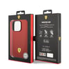 Apple iPhone 14 Pro Max Kılıf Ferrari M-safe Şarj Özellikli Deri Delikli Dikişli Dizayn Kapak