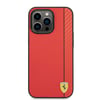 Apple iPhone 14 Pro Max Kılıf Ferrari M-safe Şarj Özellikli PU Deri Karbon Şeritli Dizayn Kapak