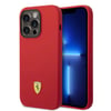 Apple iPhone 14 Pro Max Kılıf Ferrari M-safe Şarj Özellikli Silikon Metal Logo Dizayn Kapak