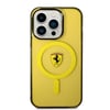 Apple iPhone 14 Pro Max Kılıf Ferrari M-safe Şarj Özellikli Yarı Transparan Dizayn Kapak