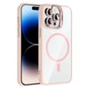 Apple iPhone 14 Pro Max Kılıf Standlı ve Kamera Lens Hediyeli M-Safe Şarj Özellikli Zore Etro Kapak