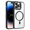 Apple iPhone 14 Pro Max Kılıf Standlı ve Kamera Lens Hediyeli M-Safe Şarj Özellikli Zore Etro Kapak