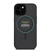 Apple iPhone 15 Kılıf Aston Martin Orjinal Lisanslı M-safe Şarj Özellikli Renkli Halka ve Karbon Fiber Tasarımlı Kapak