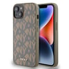 Apple iPhone 15 Kılıf DKNY Orjinal Lisanslı M-safe Şarj Özellikli 3D Yazılı Grid Pattern Kapak