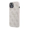 Apple iPhone 15 Kılıf Guess Orjinal Lisanslı M-safe Kabartmalı 4G Desenli Yazı Logolu Kapak
