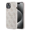 Apple iPhone 15 Kılıf Guess Orjinal Lisanslı M-safe Kabartmalı 4G Desenli Yazı Logolu Kapak