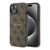 Apple iPhone 15 Kılıf Guess Orjinal Lisanslı M-safe Kabartmalı 4G Desenli Yazı Logolu Kapak