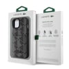 Apple iPhone 15 Kılıf Lacoste Orjinal Lisanslı M-safe Şarj Özellikli PU Deri Görünümlü Kartlıklı Karışık Monogram Desenli Kapak