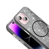 Apple iPhone 15 Kılıf Magsafe Şarj Özellikli Parlayan Simli Zore Okso Kapak