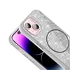 Apple iPhone 15 Kılıf Magsafe Şarj Özellikli Parlayan Simli Zore Okso Kapak