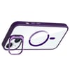 Apple iPhone 15 Kılıf Standlı ve Kamera Lens Hediyeli M-Safe Şarj Özellikli Zore Etro Kapak