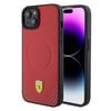 Apple iPhone 15 Plus Kılıf Ferrari Orjinal Lisanslı M-safe Şarj Özellikli Metal Logolu PU Karbon Kapak