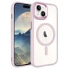 Apple iPhone 15 Plus Kılıf Wireless Şarj Özellikli Zore Krom Magsafe Silikon Kapak