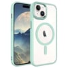 Apple iPhone 15 Plus Kılıf Wireless Şarj Özellikli Zore Krom Magsafe Silikon Kapak