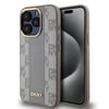 Apple iPhone 15 Pro Kılıf DKNY Orjinal Lisanslı M-safe Şarj Özellikli 3D Yazılı Checkered Pattern Kapak