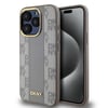 Apple iPhone 15 Pro Kılıf DKNY Orjinal Lisanslı M-safe Şarj Özellikli 3D Yazılı Checkered Pattern Kapak