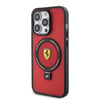 Apple iPhone 15 Pro Kılıf Ferrari M-safe Şarj Özellikli Standlı Buzlu Yüzey Dizayn Kapak