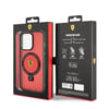Apple iPhone 15 Pro Kılıf Ferrari M-safe Şarj Özellikli Standlı Buzlu Yüzey Dizayn Kapak