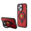Apple iPhone 15 Pro Kılıf Ferrari M-safe Şarj Özellikli Standlı Buzlu Yüzey Dizayn Kapak