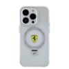 Apple iPhone 15 Pro Kılıf Ferrari M-safe Şarj Özellikli Standlı Buzlu Yüzey Dizayn Kapak