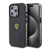 Apple iPhone 15 Pro Kılıf Ferrari Orjinal Lisanslı M-safe Şarj Özellikli Tırtıklı Kenar Tasarımlı Ortalanmış Logo Kapak