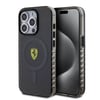 Apple iPhone 15 Pro Kılıf Ferrari Orjinal Lisanslı M-safe Şarj Özellikli Tırtıklı Kenar Tasarımlı Ortalanmış Logo Kapak