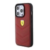 Apple iPhone 15 Pro Kılıf Ferrari Orjinal Lisanslı Deri Dikişli Arka Yüzey Metal Logo Tasarımlı Kapak